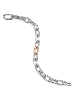 Dy Madison® Chain Bracelet In Sterling Silver With 18k Rose Gold, 8.5mm