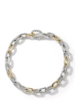Dy Madison® Chain Bracelet In Sterling Silver With 18k Yellow Gold, 5.5mm
