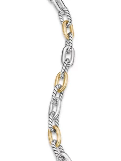 Dy Madison® Chain Bracelet In Sterling Silver With 18k Yellow Gold, 5.5mm