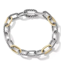 Dy Madison® Chain Bracelet In Sterling Silver With 18k Yellow Gold, 8.5mm