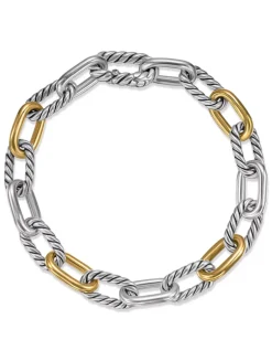 Dy Madison® Chain Bracelet In Sterling Silver With 18k Yellow Gold, 8.5mm