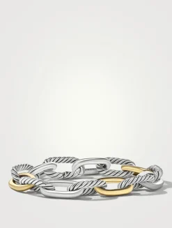 Dy Madison® Chain Bracelet In Sterling Silver With 18k Yellow Gold, 11mm