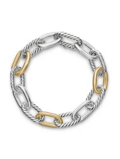 Dy Madison® Chain Bracelet In Sterling Silver With 18k Yellow Gold, 11mm