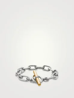 Dy Madison® Toggle Chain Bracelet In Sterling Silver With 18k Yellow Gold, 11mm