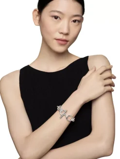 Dy Mercer™ Chain Bracelet In Sterling Silver With Pavé Diamonds