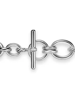 Dy Mercer® Chain Bracelet In Sterling Silver With Diamonds, 8mm