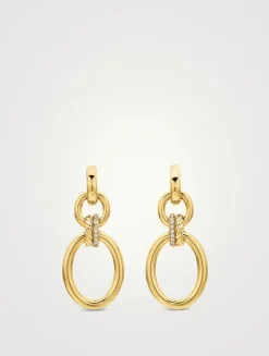 Dy Mercer® Circular Drop Earrings In 18k Yellow Gold With Diamonds, 50mm