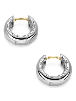 Dy Mercer® Micro Hoop Earrings In Sterling Silver, 13.4mm