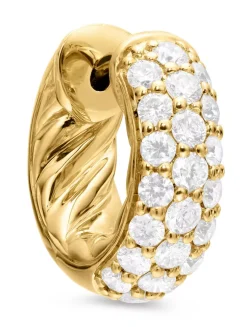 Dy Mercer® Micro Hoop Earrings In 18k Yellow Gold With Diamonds, 13.5mm