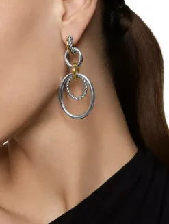 Dy Mercer® Mobile Drop Earrings In Sterling Silver With 18k Yellow Gold, 65.7mm