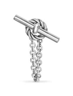 Dy Mercer® Petite Toggle Chain Stud Earrings In Sterling Silver, 38.2mm
