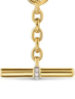 Dy Mercer® Petite Toggle Chain Necklace In 18k Yellow Gold With Diamonds, 4.5mm