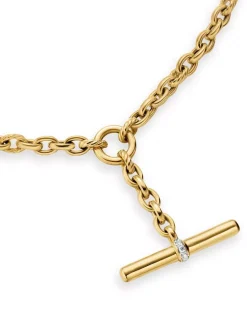 Dy Mercer® Petite Toggle Chain Necklace In 18k Yellow Gold With Diamonds, 4.5mm