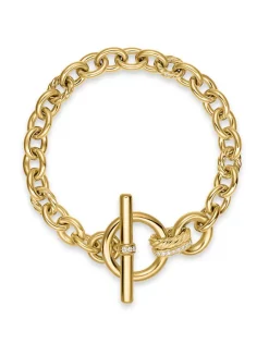 Dy Mercer® Toggle Chain Bracelet In 18k Yellow Gold With Diamonds, 8mm