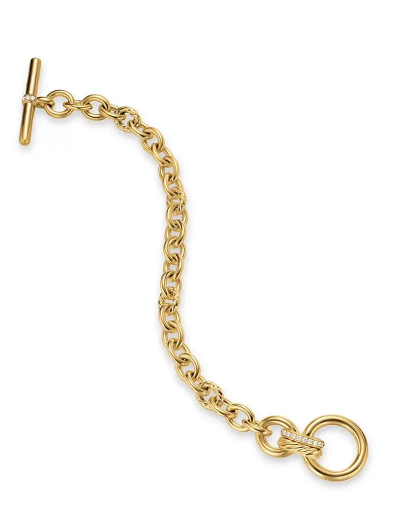 Dy Mercer® Toggle Chain Bracelet In 18k Yellow Gold With Diamonds, 8mm