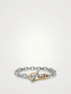 Dy Mercer® Toggle Chain Bracelet In Sterling Silver With 18k Yellow Gold And Diamonds, 8mm