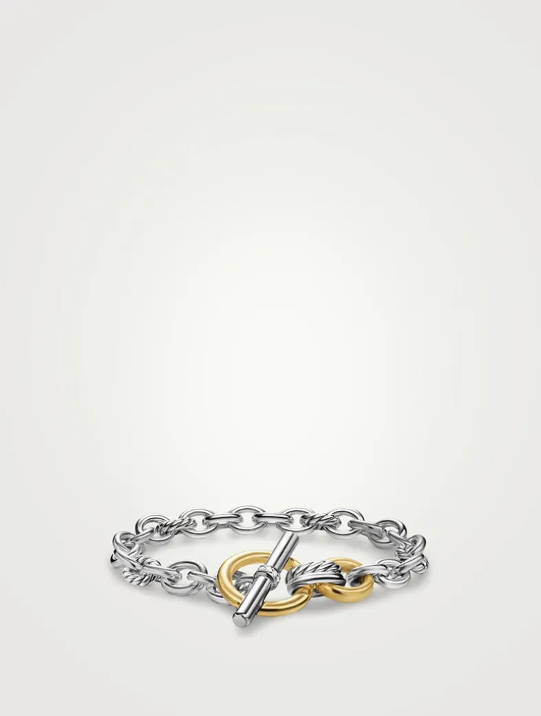Dy Mercer® Toggle Chain Bracelet In Sterling Silver With 18k Yellow Gold And Diamonds, 8mm