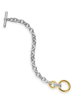 Dy Mercer® Toggle Chain Bracelet In Sterling Silver With 18k Yellow Gold And Diamonds, 8mm