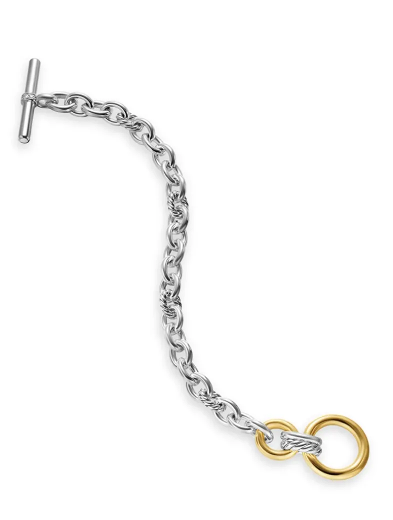 Dy Mercer® Toggle Chain Bracelet In Sterling Silver With 18k Yellow Gold And Diamonds, 8mm