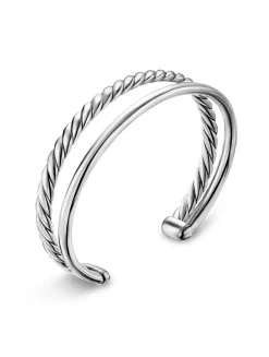 Dy Mercer® Two Row Cuff Bracelet In Sterling Silver, 8mm