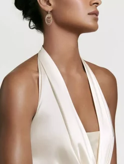 Dy Origami Drop Earrings In 18k Yellow Gold With Pavé Diamonds