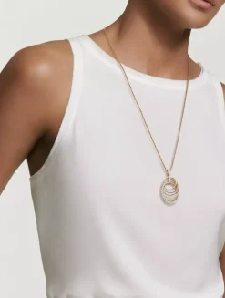 Dy Origami Pendant Necklace In 18k Yellow Gold With Pavé Diamonds