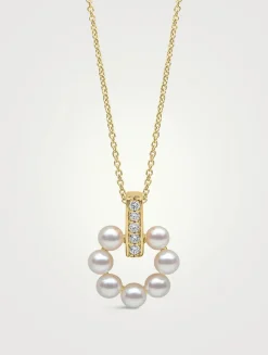 Eclipse 18K Gold Akoya Pearl And Diamond Necklace