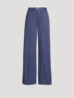 Eglitta Wide-Leg Cotton Twill Trousers