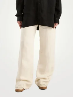 Eglitta Wide-Leg Linen Jeans