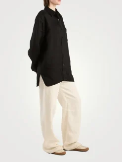 Eglitta Wide-Leg Linen Jeans