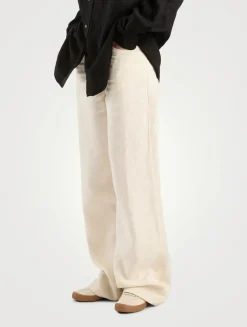 Eglitta Wide-Leg Linen Jeans