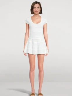 Elisavette Striped Stretch Knit Mini Dress