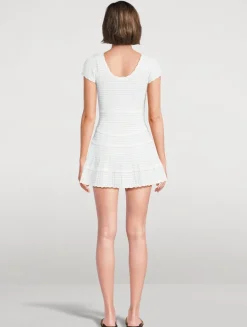 Elisavette Striped Stretch Knit Mini Dress