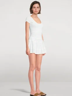 Elisavette Striped Stretch Knit Mini Dress