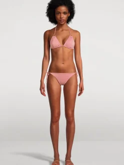 Elle Metallic Side Tie Swim Bottoms