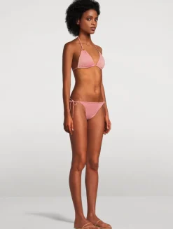 Elle Metallic Side Tie Swim Bottoms