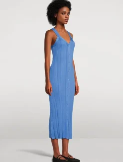 Ellis Column Rib-Knit Midi Dress