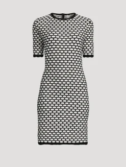 Embellished Honeycomb Knit Dress