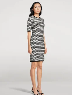 Embellished Honeycomb Knit Dress