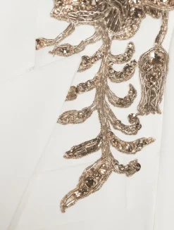 Embellished Leaf Crêpe Blazer