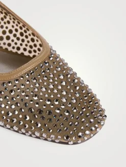 Embellished Mesh Mary Jane Ballet Flats