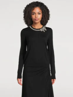 Embellished Silk Cotton Sweater