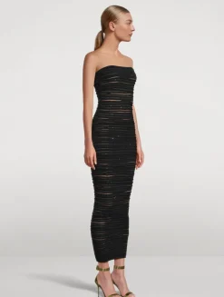 Embellished Strapless Dress