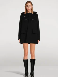 Embroidered Wool Duffle Coat