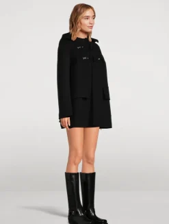 Embroidered Wool Duffle Coat