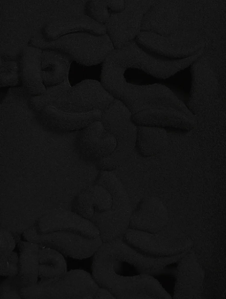 Embroidered Wool Duffle Coat