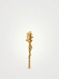 Emerald Cut And Round Cluster Drop Earrings