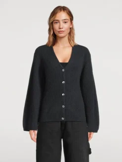 Fair Trade Cashmere Ribbed Cardigan