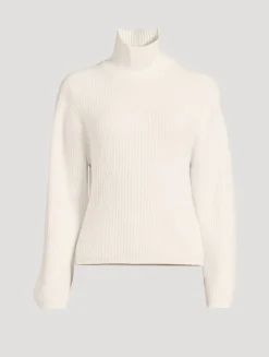Fair Trade Cashmere Ribbed Turtleneck Sweater