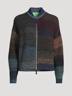 Fair Trade Cashmere UpKnit Multicolour Bomber Sweater